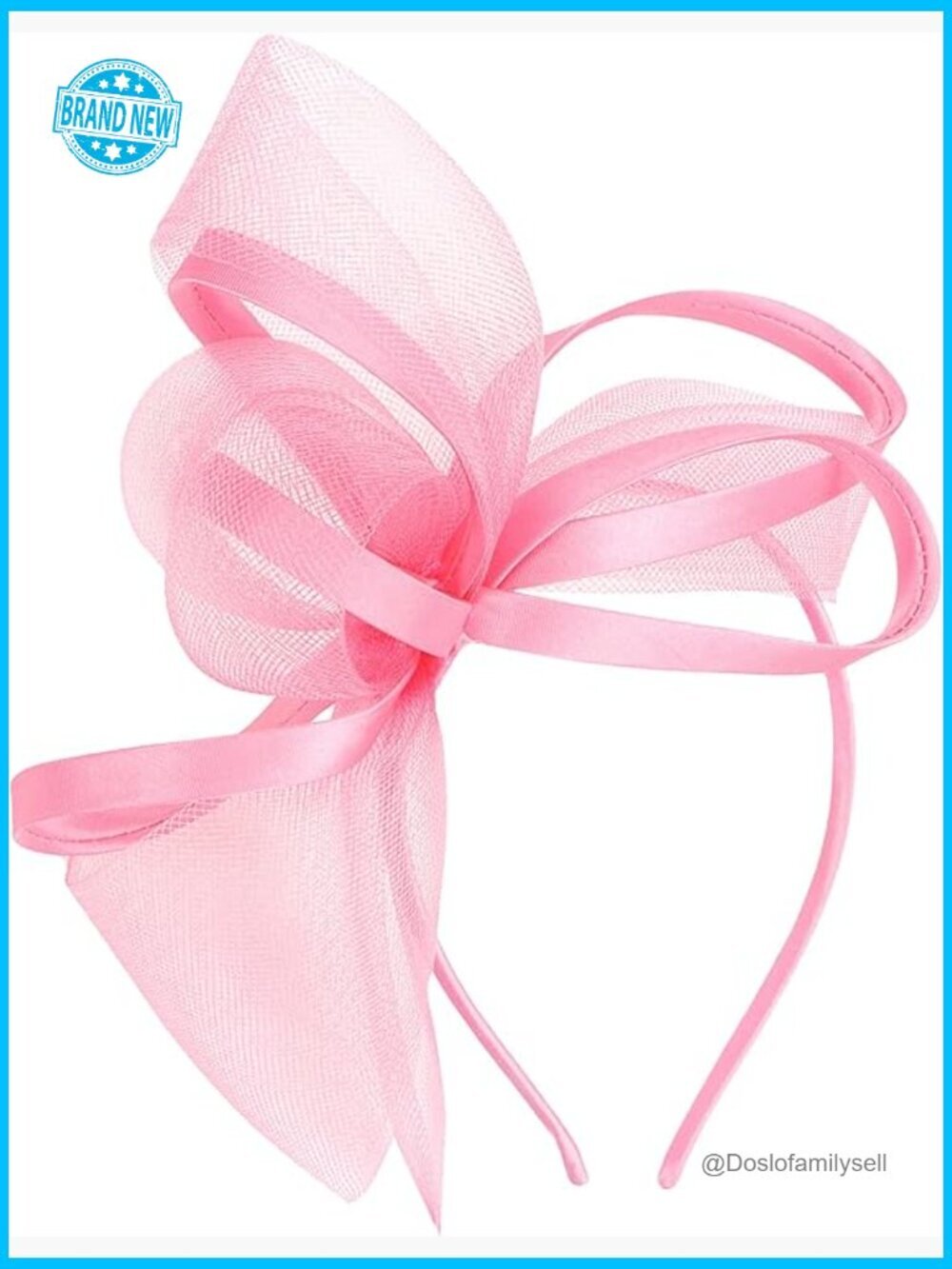 Elegant Derby Fascinator Headpiece with Veil & Ribbon Tea Party Wedding Formal